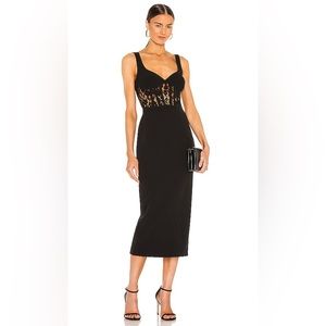 BARDOT black vintage style lace sweetheart corset pencil midi dress NWT SZ 2 XS